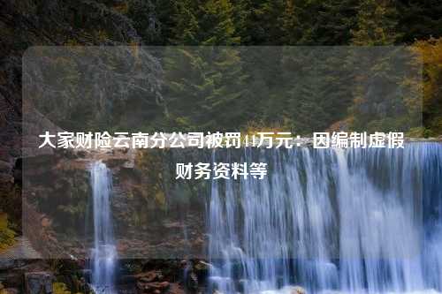 大家财险云南分公司被罚44万元：因编制虚假财务资料等