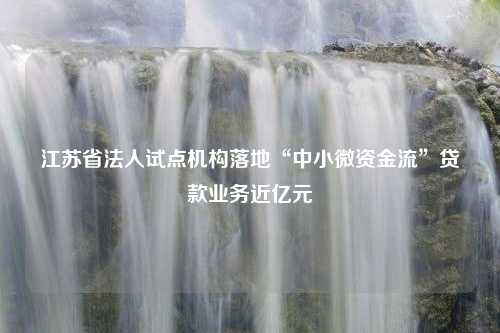 江苏省法人试点机构落地“中小微资金流”贷款业务近亿元